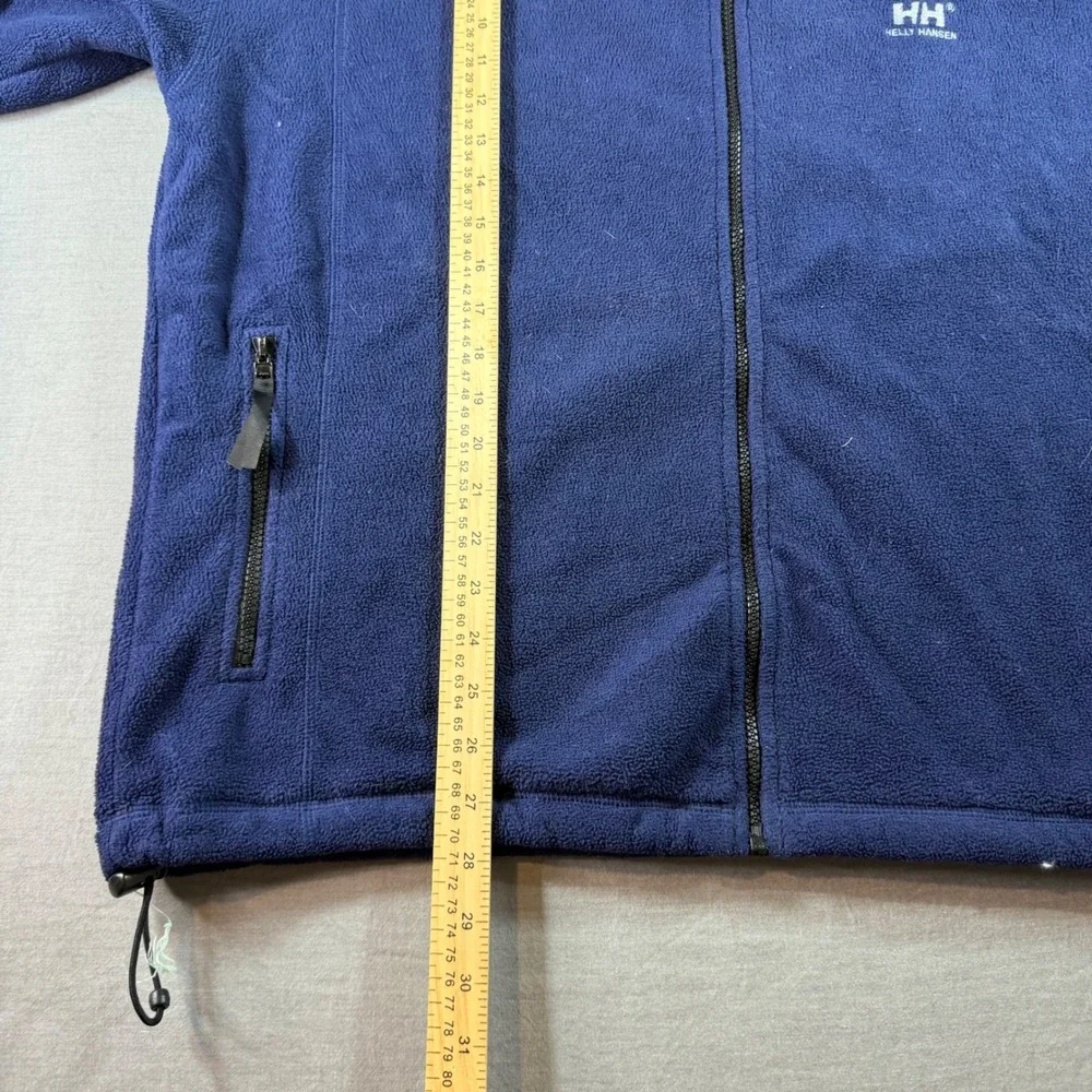 Helly Hansen Fleece Jacket Mens Large Blue Good Full Zip Stripe 2281